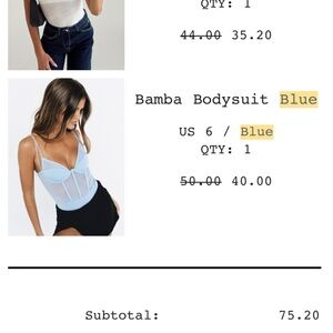 Princess Polly Blue Bamba Bodysuit